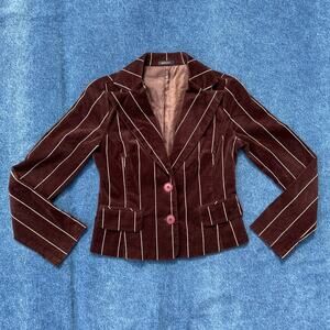 90s Gadzooks pinstripe velvet velour blazer jacket